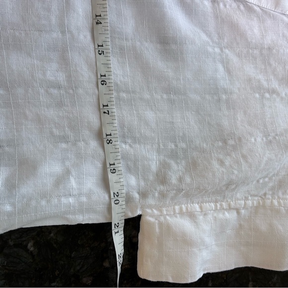 Banana Republic Laurel Linen Cotton Boxy Deep V Neck Top. Pure white. Coastal. S - Picture 12 of 13